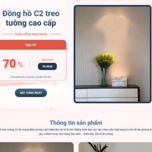 Giao diện Share Code Web Bán Đồng Hồ Dán Tường 3D hiện đại - ThanhCuongTech.