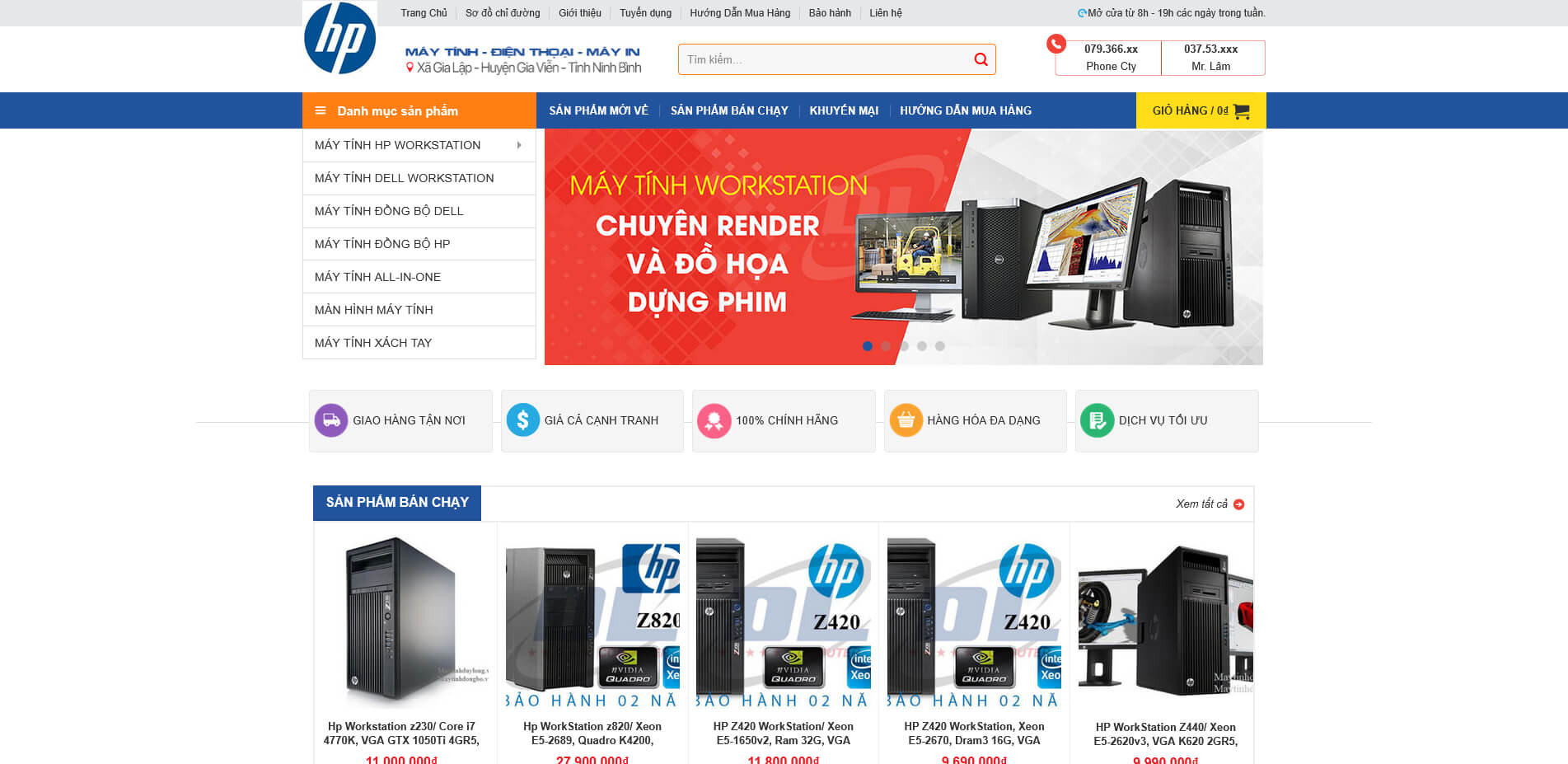 Giao diện mẫu Code Web Bán Máy Tính chuẩn SEO thiết kế bởi ThanhCuongTech.