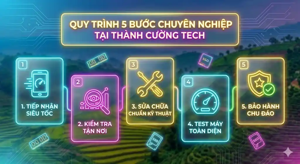 Quy trình sửa máy tính chuyên nghiệp Thành Cường Tech